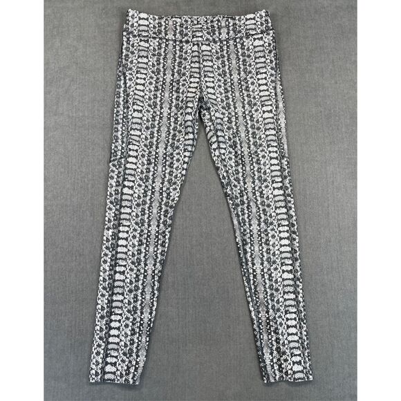 Under Armour Compression Leggings Women XL‎ Black White Snakeskin Print HeatGear - Picture 1 of 9
